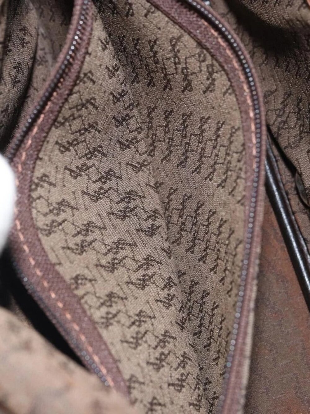 SAINT LAURENT Shoulder Bag Leather Brown Gold Auth BA9512 - Picture 13 of 16